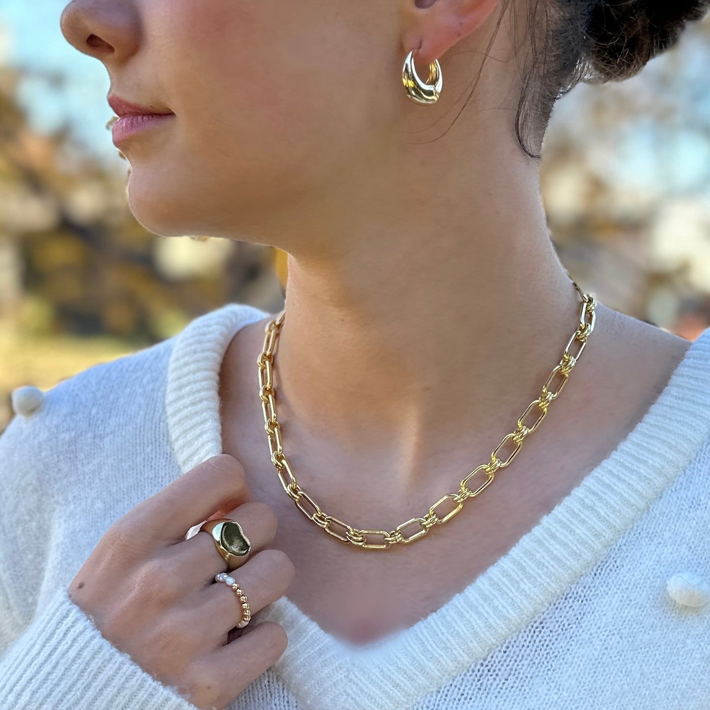 Colette Necklace | Bold Gold Link Necklace