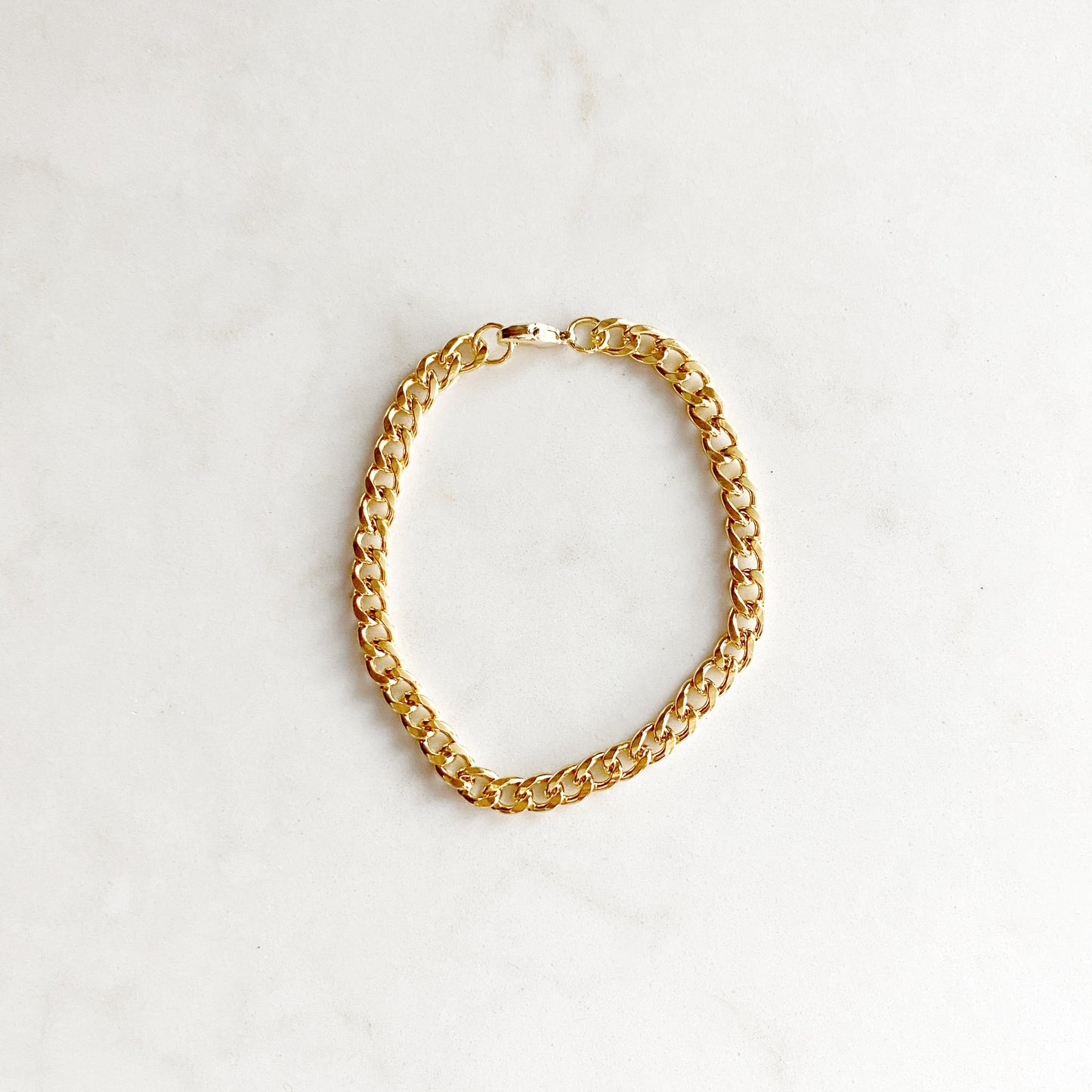 Gold curb chain bracelet