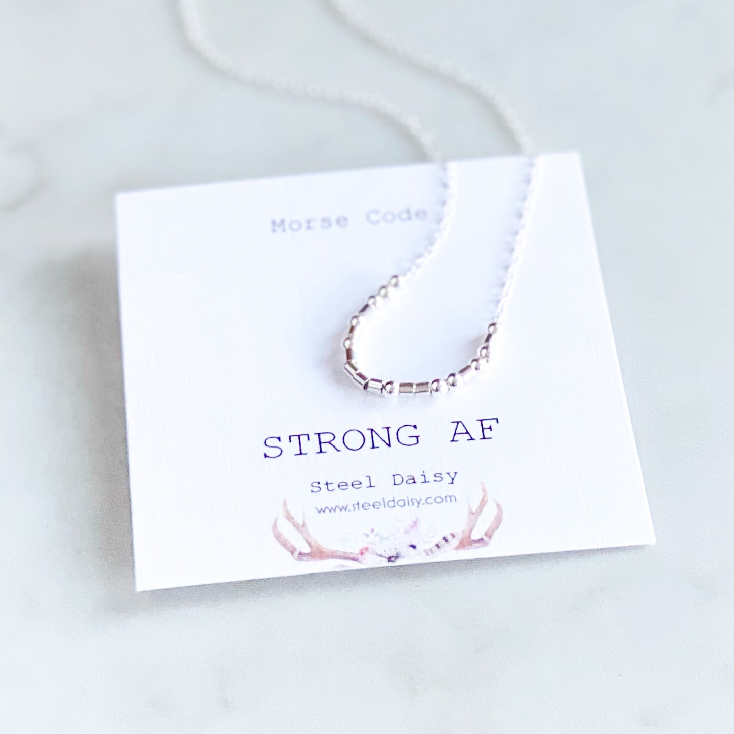 Strong AF, Morse Code Necklace/Bracelet