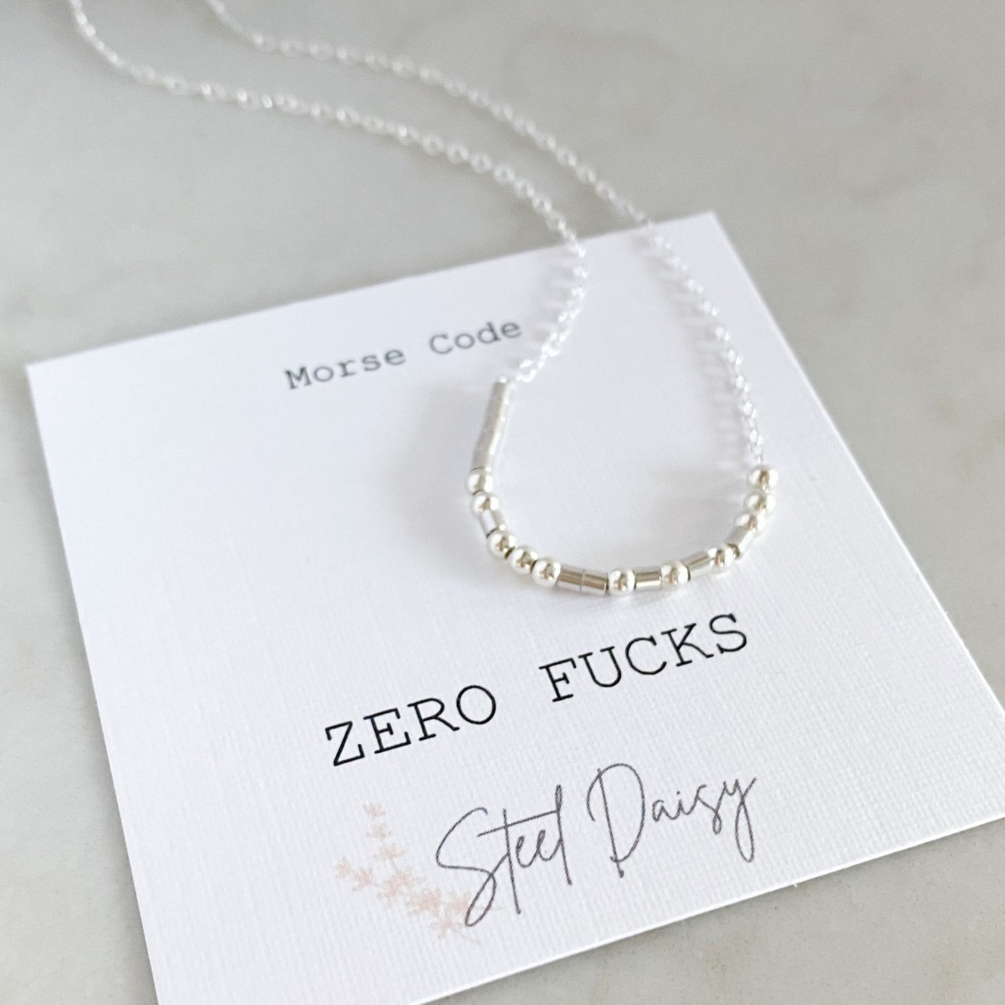 Zero Fucks Morse Code Necklace / Bracelet