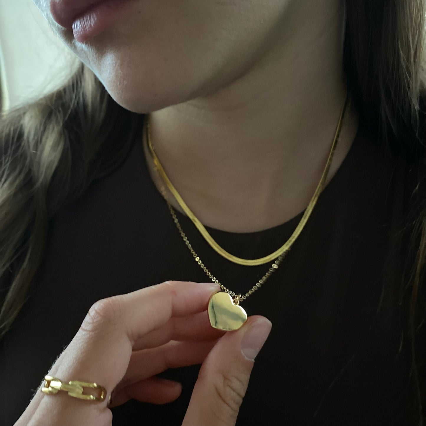 Lily Necklace | 24K Gold-Filled Puffy Heart Pendant