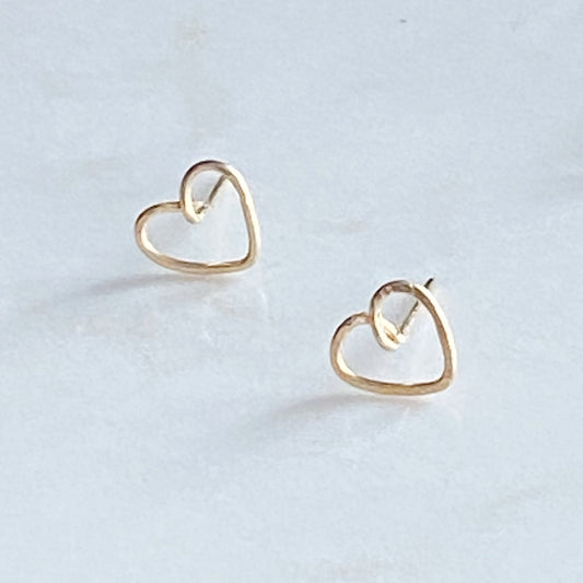 Heart Post Earrings | Hand-Formed Heart Earrings