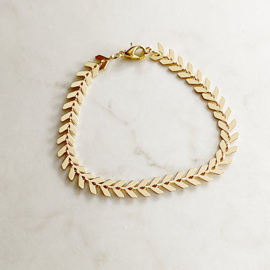 Celia Bracelet | Dainty Chevron Chain Bracelet