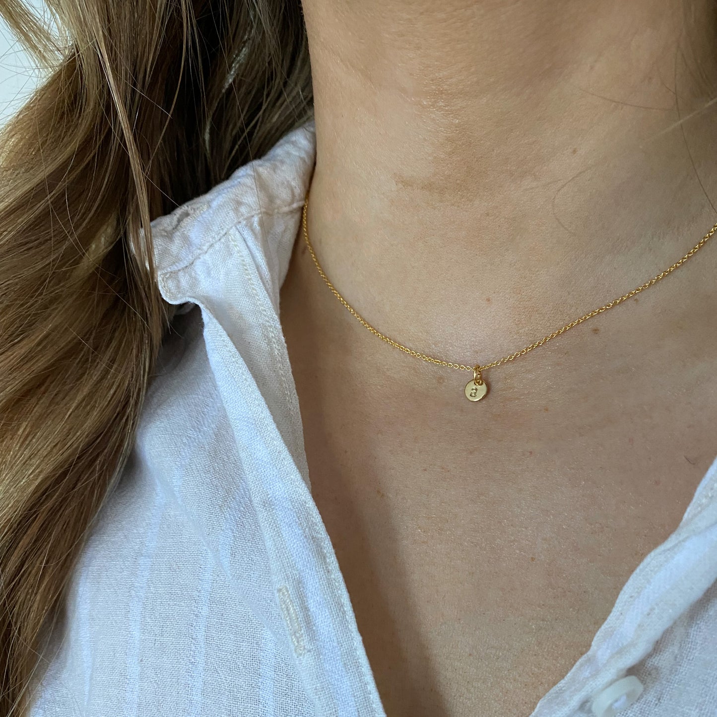 Tiny Initial Necklace
