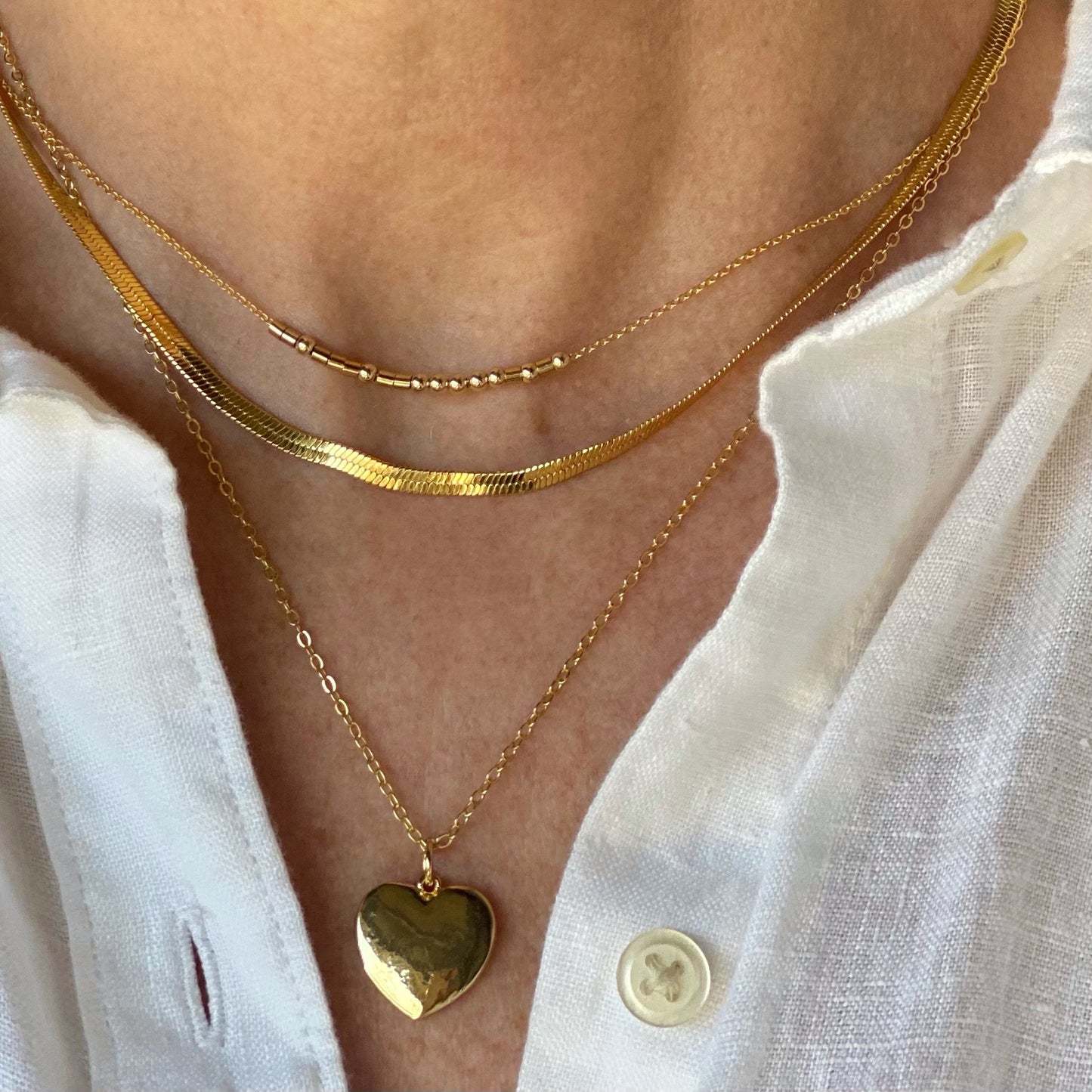 Lily Necklace | 24K Gold-Filled Puffy Heart Pendant