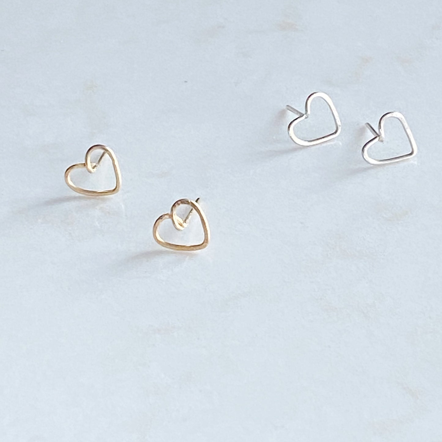 Heart Post Earrings | Hand-Formed Heart Earrings