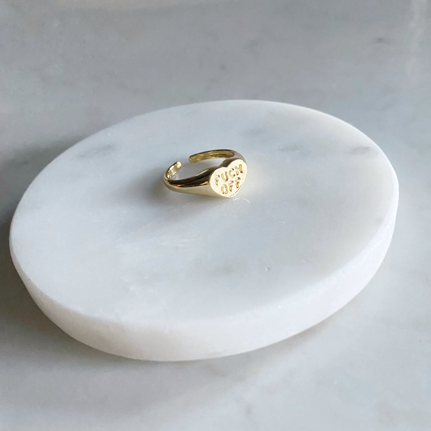 "Fuck Off" Adjustable Statement Ring | Bold Heart Ring